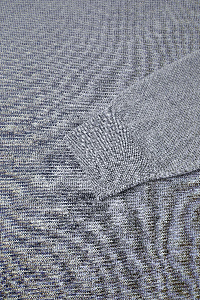 Merino Wool Crew Neck Sweater | Grey HRGY86 - Image 7