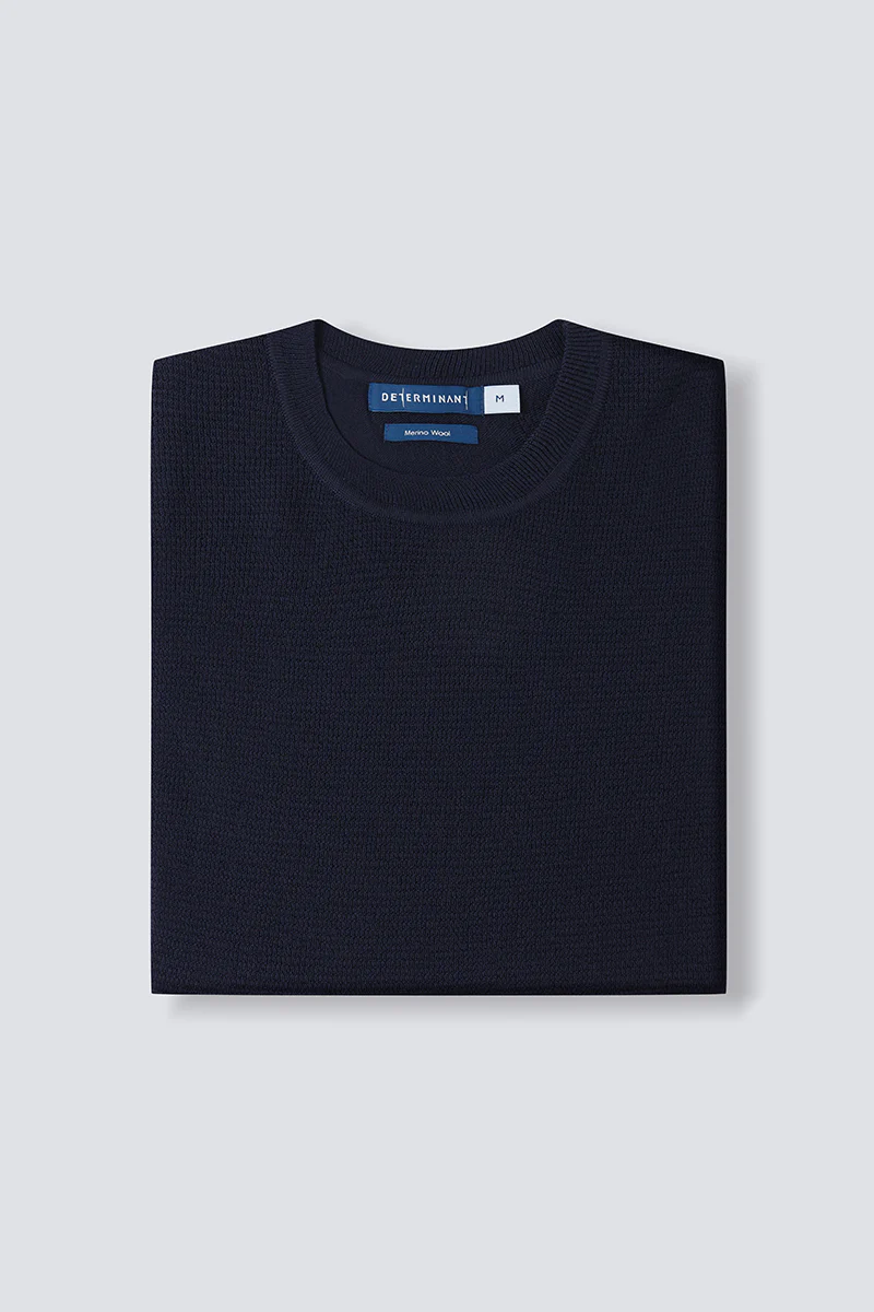 Merino Wool Crew Neck Sweater | Navy NNY030 - Image 10