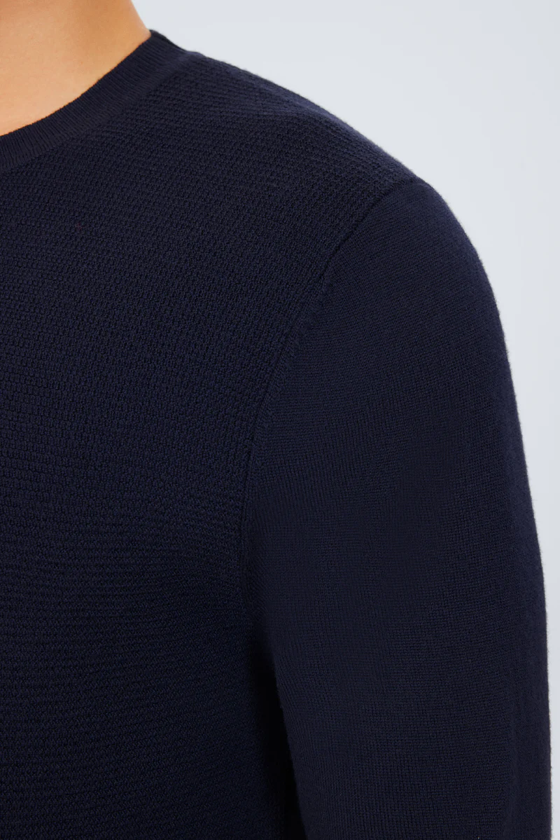 Merino Wool Crew Neck Sweater | Navy NNY030 - Image 5