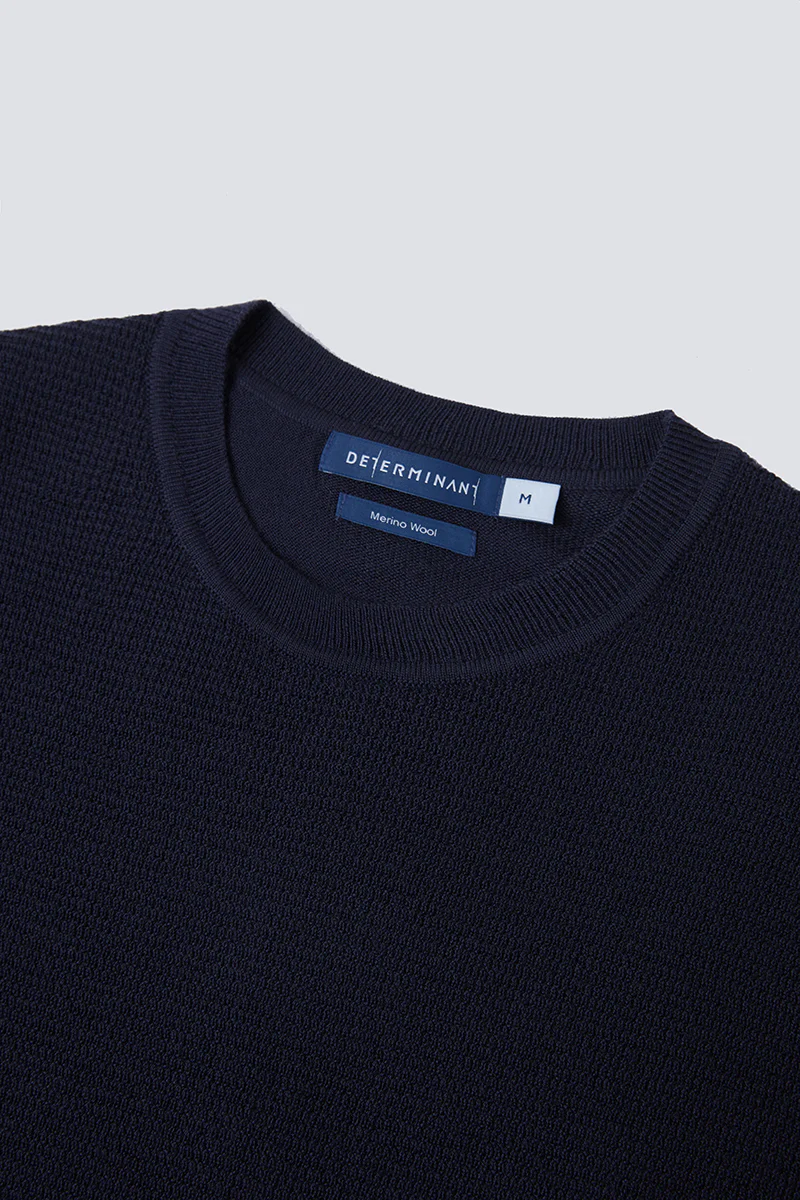 Merino Wool Crew Neck Sweater | Navy NNY030 - Image 6