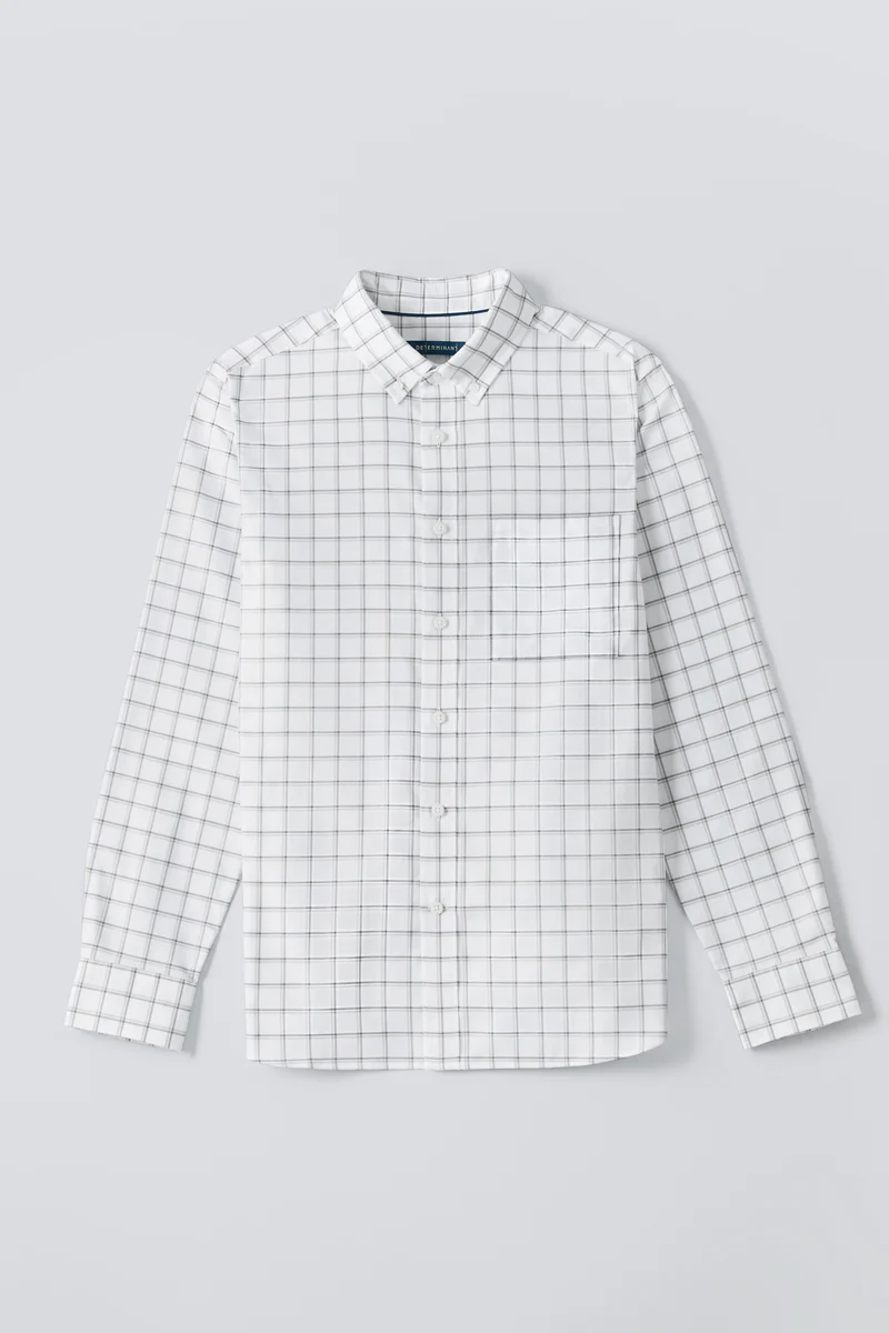 Oxford Button-Down Casual Shirt | Grey Check 9791NZ - Image 9