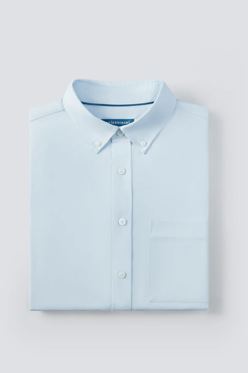 Oxford Button-Down Casual Shirt | Light Blue 9020NZ - Image 11
