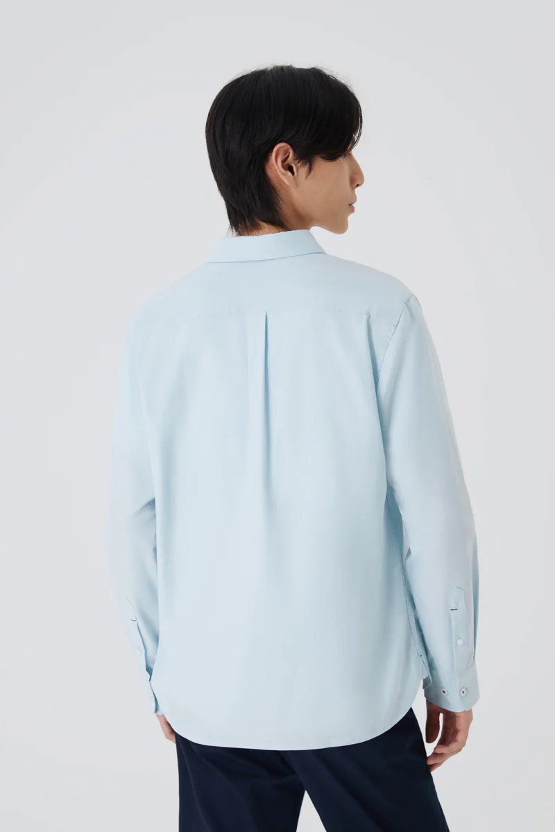 Oxford Button-Down Casual Shirt | Light Blue 9020NZ - Image 3