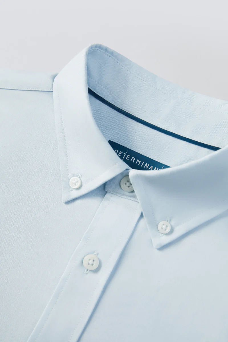 Oxford Button-Down Casual Shirt | Light Blue 9020NZ - Image 6