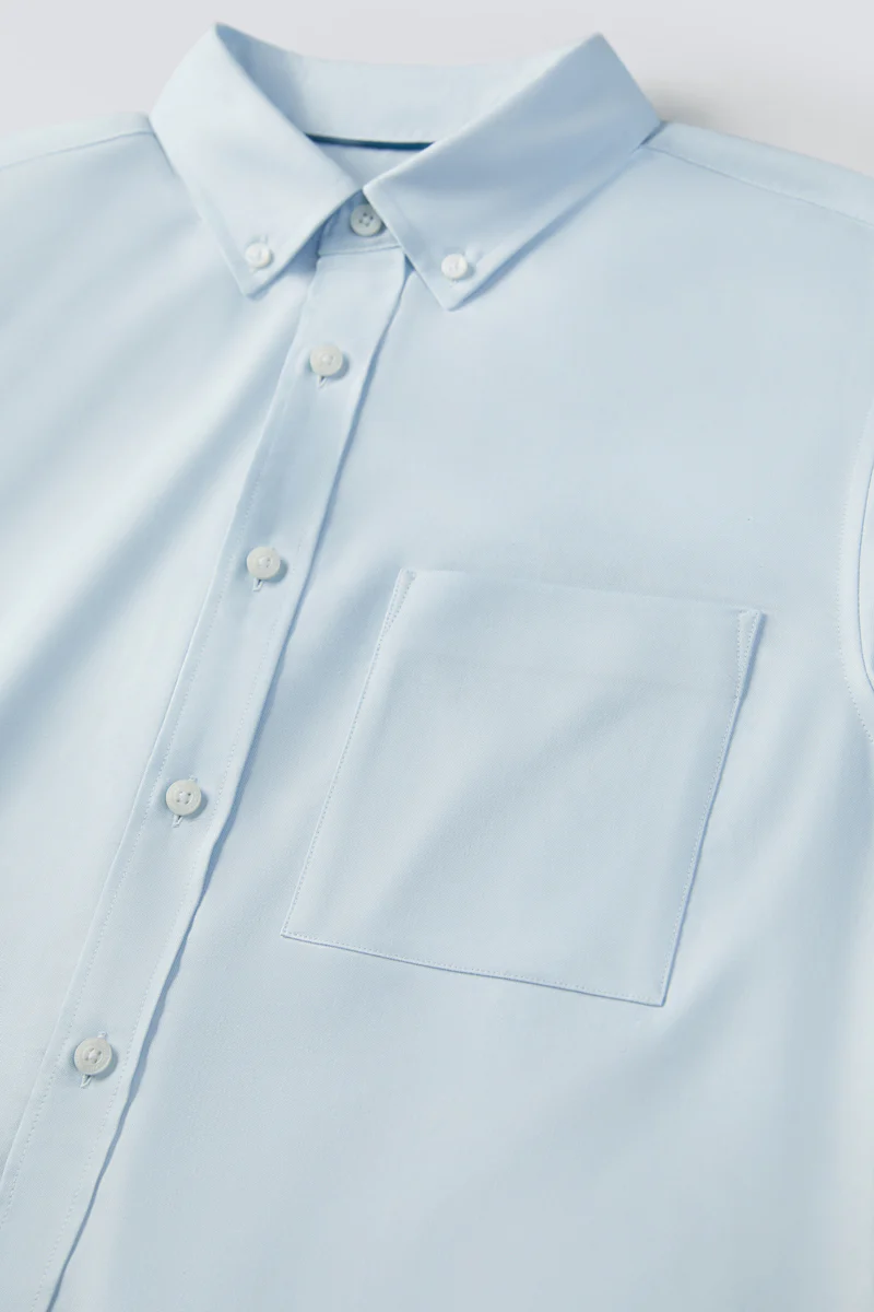 Oxford Button-Down Casual Shirt | Light Blue 9020NZ - Image 7