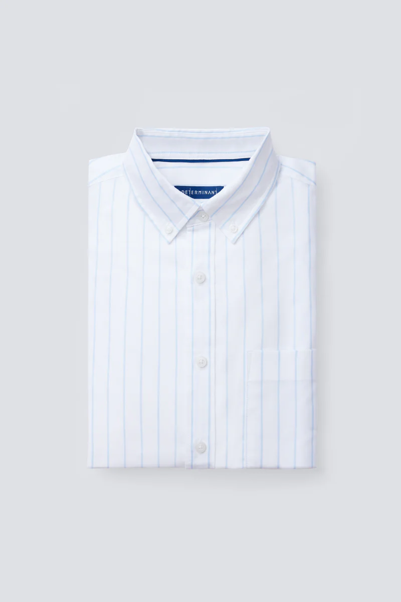 Oxford Button-Down Casual Shirt | Light Blue Stripes 817NZZ - Image 10