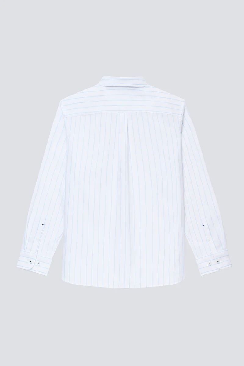 Oxford Button-Down Casual Shirt | Light Blue Stripes 817NZZ - Image 9