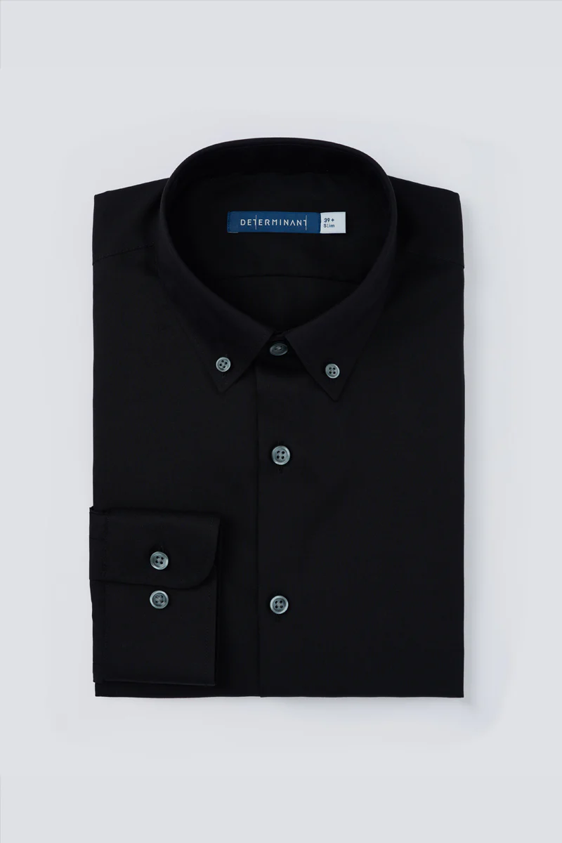 Poplin Button-Down Smart Shirt | Black BKFD01 - Image 10