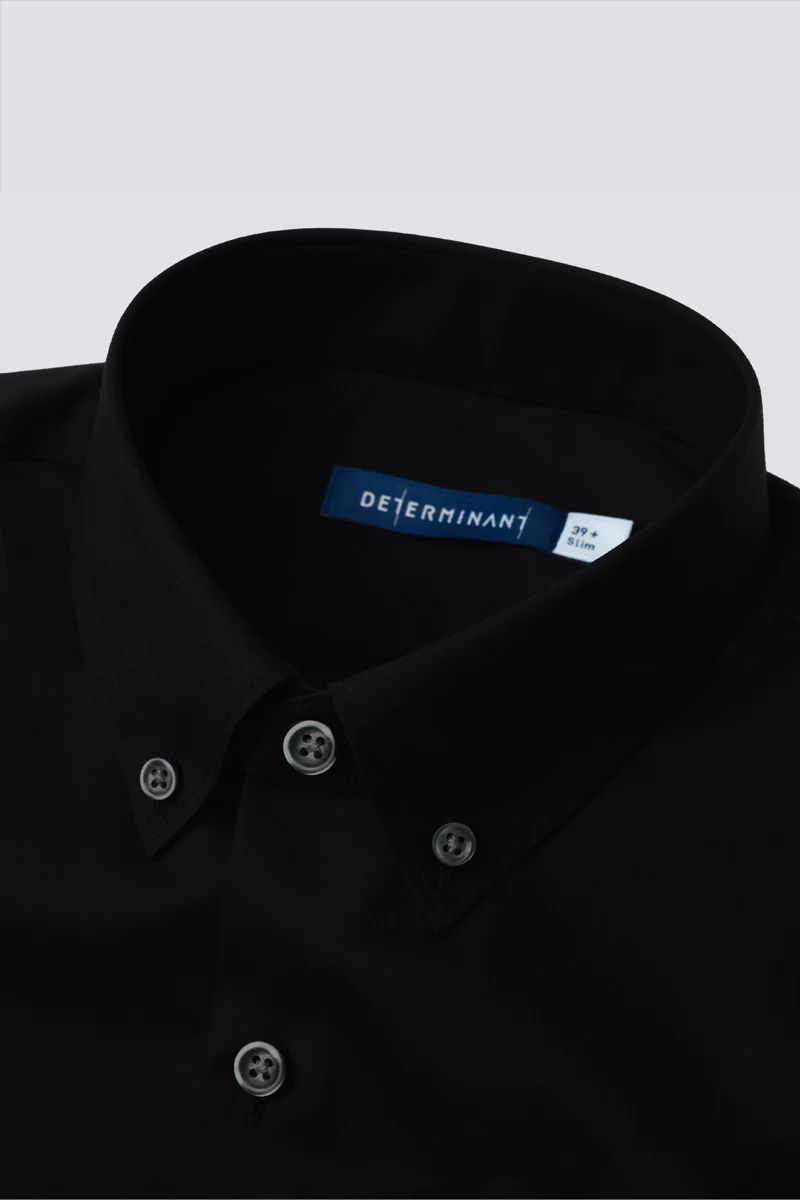 Poplin Button-Down Smart Shirt | Black BKFD01 - Image 6