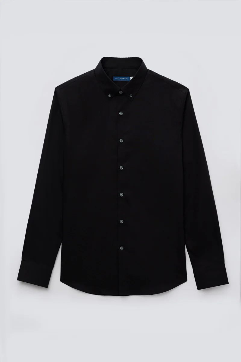 Poplin Button-Down Smart Shirt | Black BKFD01 - Image 9