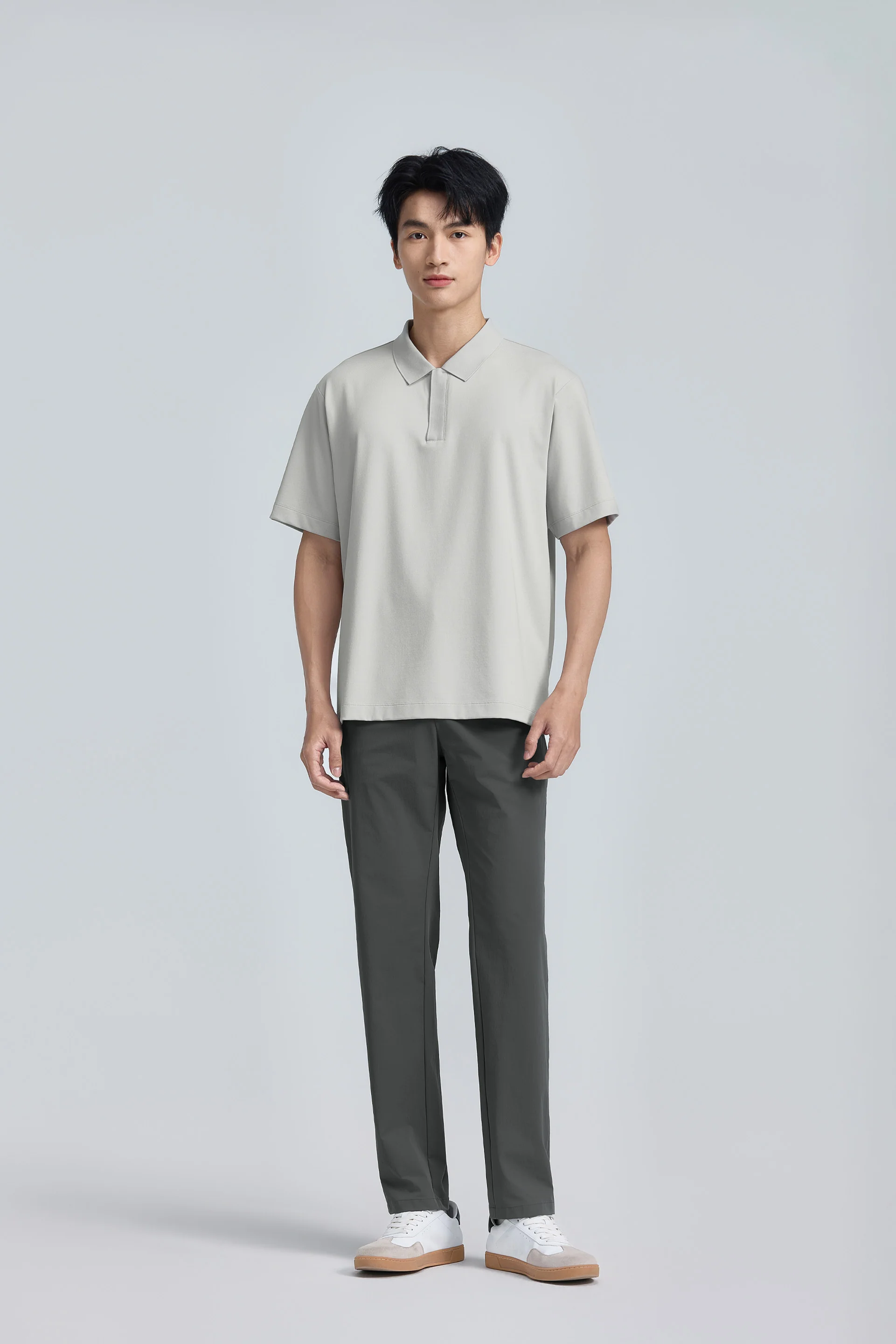 PrismCool Zip-Up Polo | Grey GYE128 - Image 4