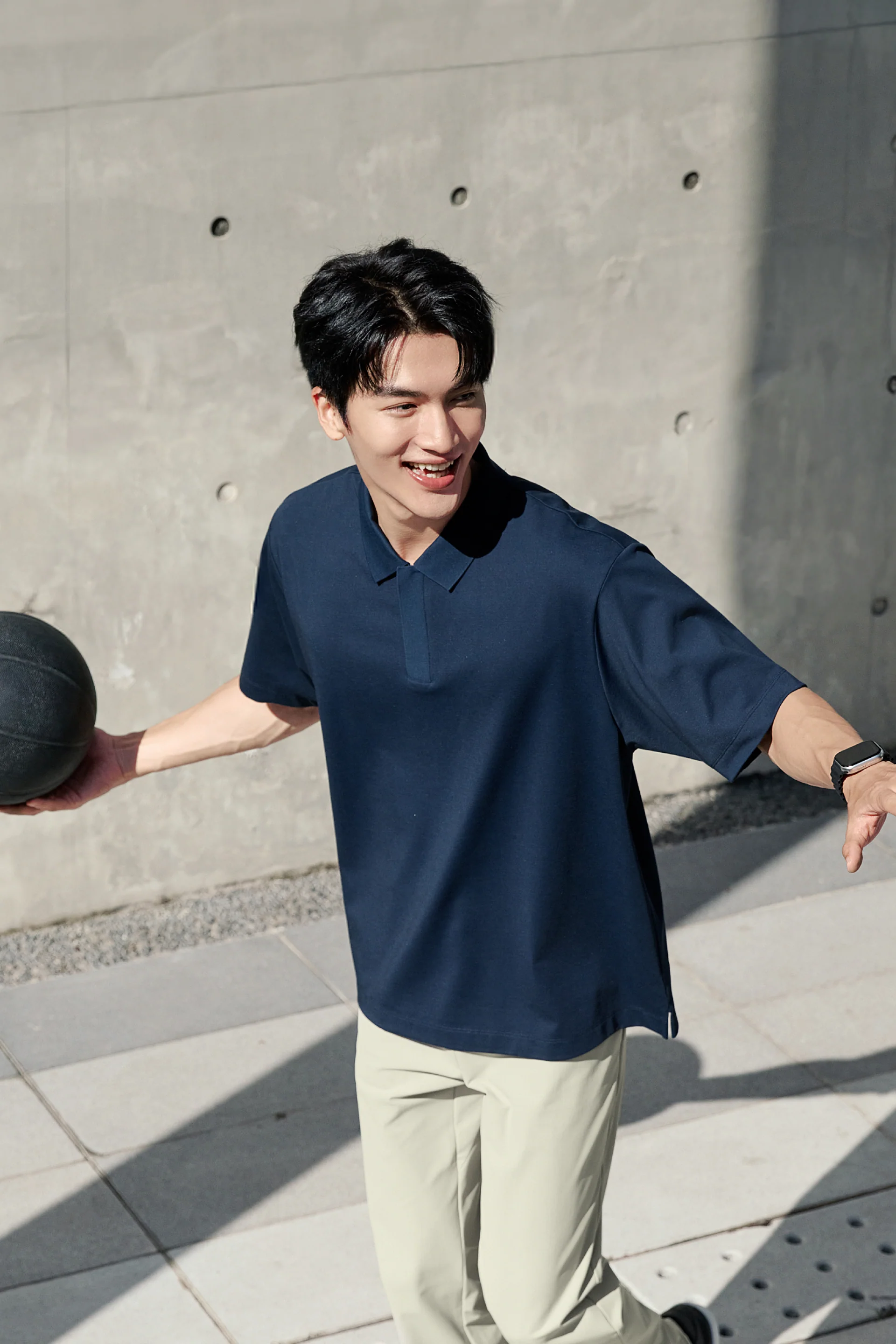 PrismCool Zip-Up Polo | Navy 14036N - Image 3