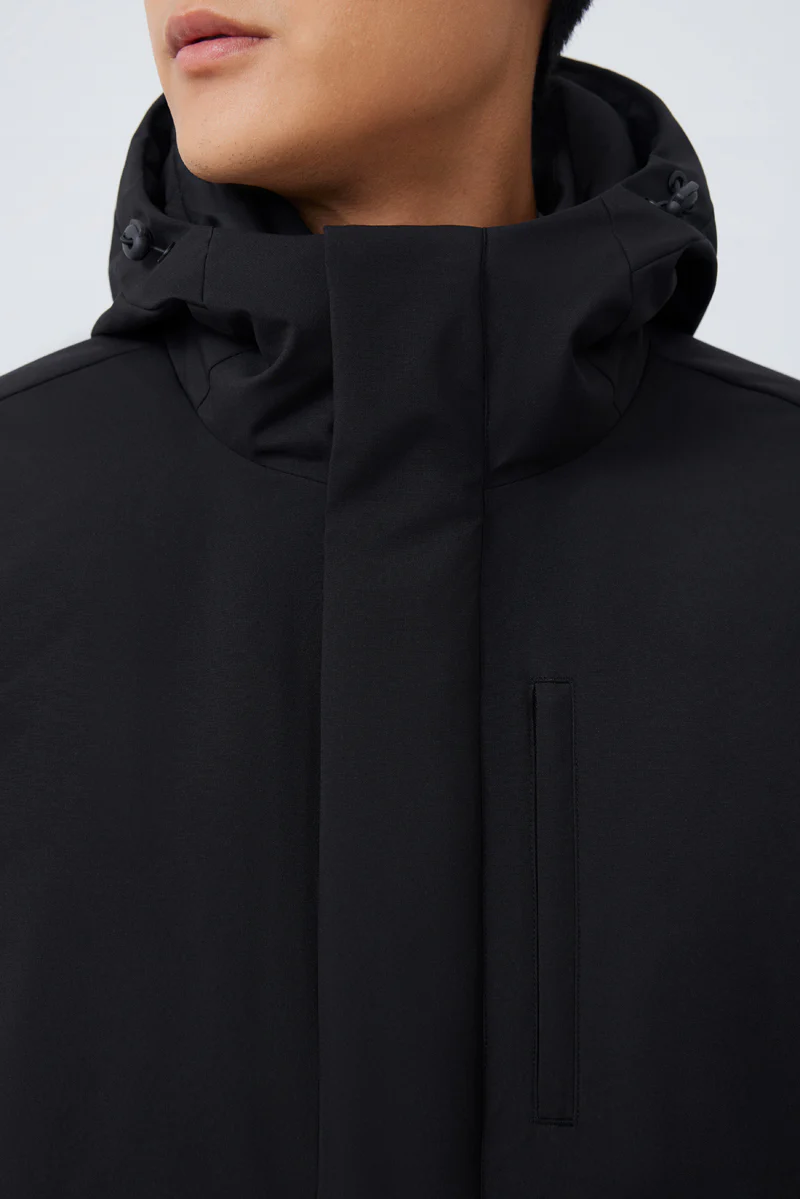 Quilted Down Coat | Black BKFD01 - Image 3