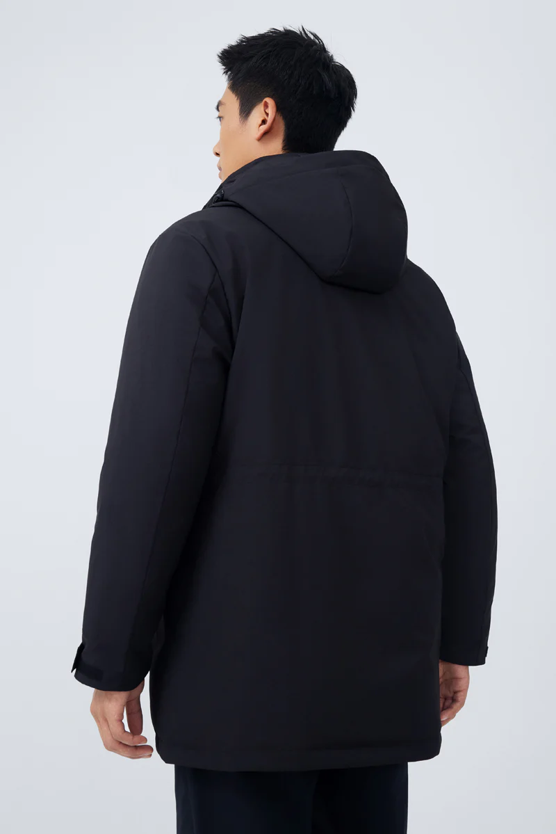 Quilted Down Coat | Black BKFD01 - Image 4