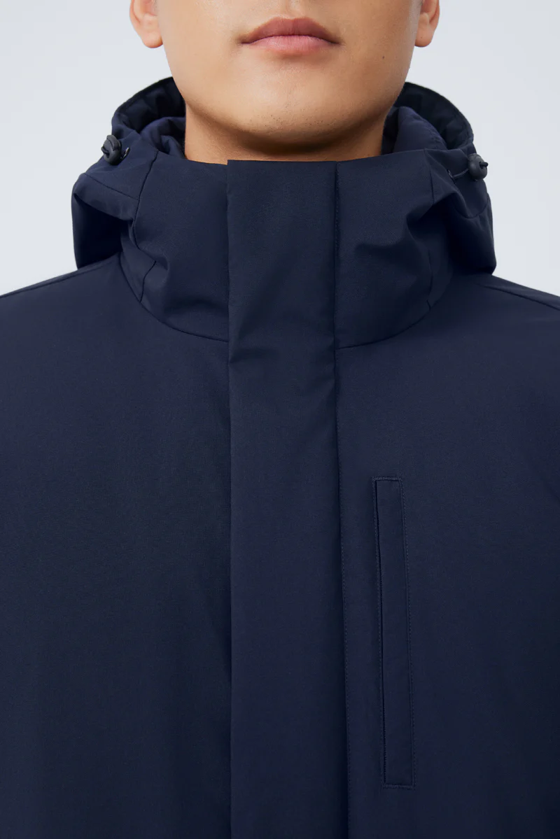Quilted Down Coat | Navy NYDW01 - Image 3