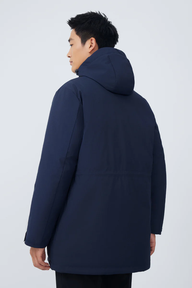 Quilted Down Coat | Navy NYDW01 - Image 4