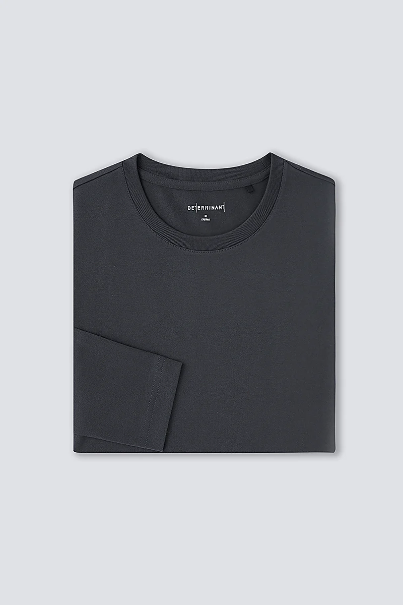 Regal Crew Neck Long Sleeve T-Shirt | Dark Grey GYE161 - Image 10