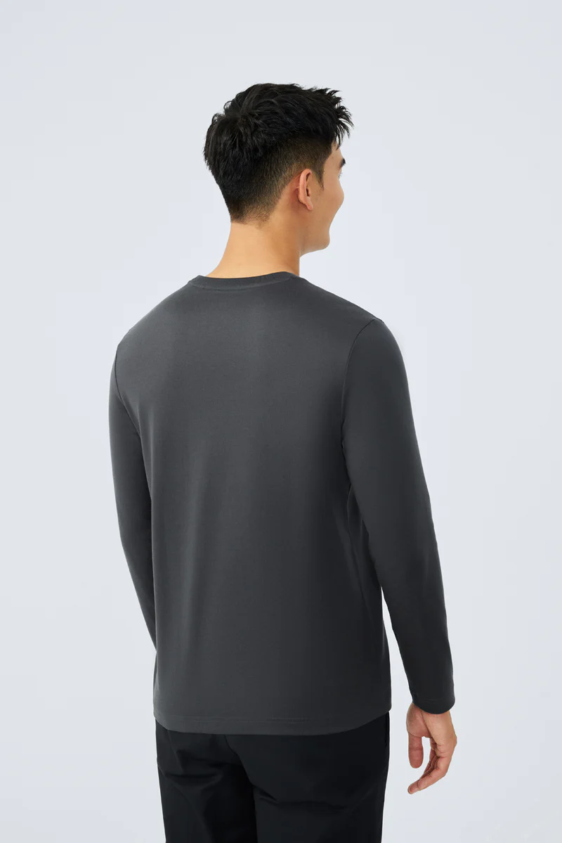 Regal Crew Neck Long Sleeve T-Shirt | Dark Grey GYE161 - Image 4