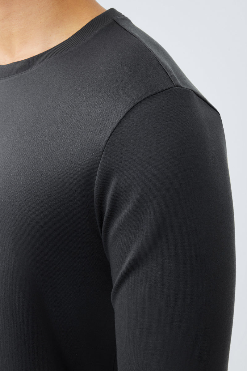 Regal Crew Neck Long Sleeve T-Shirt | Dark Grey GYE161 - Image 5