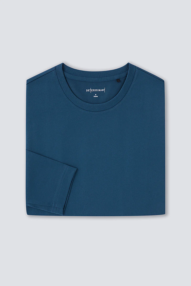 Regal Crew Neck Long Sleeve T-Shirt | Teal PT4126 - Image 10