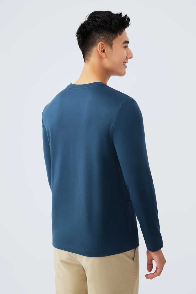 Regal Crew Neck Long Sleeve T-Shirt | Teal PT4126 - Image 4