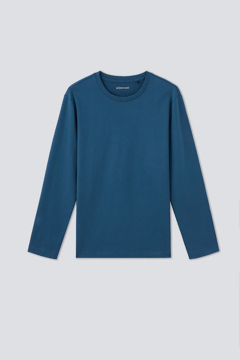 Regal Crew Neck Long Sleeve T-Shirt | Teal PT4126 - Image 9