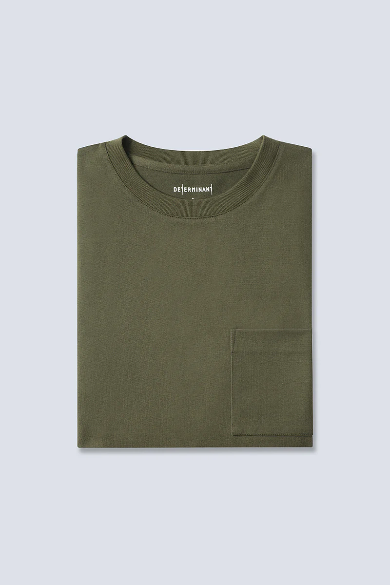Regal Crew Neck Pocket T-Shirt | Olive GNE474 - Image 12