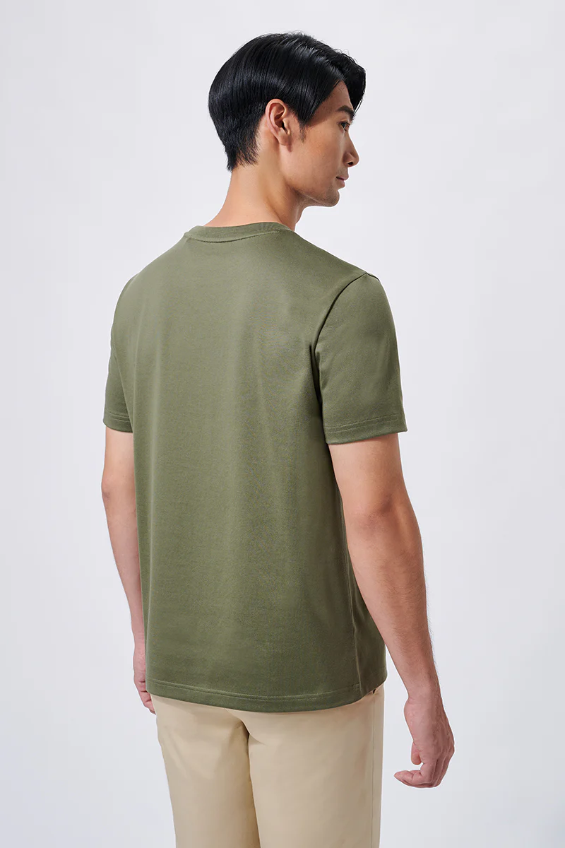 Regal Crew Neck Pocket T-Shirt | Olive GNE474 - Image 4
