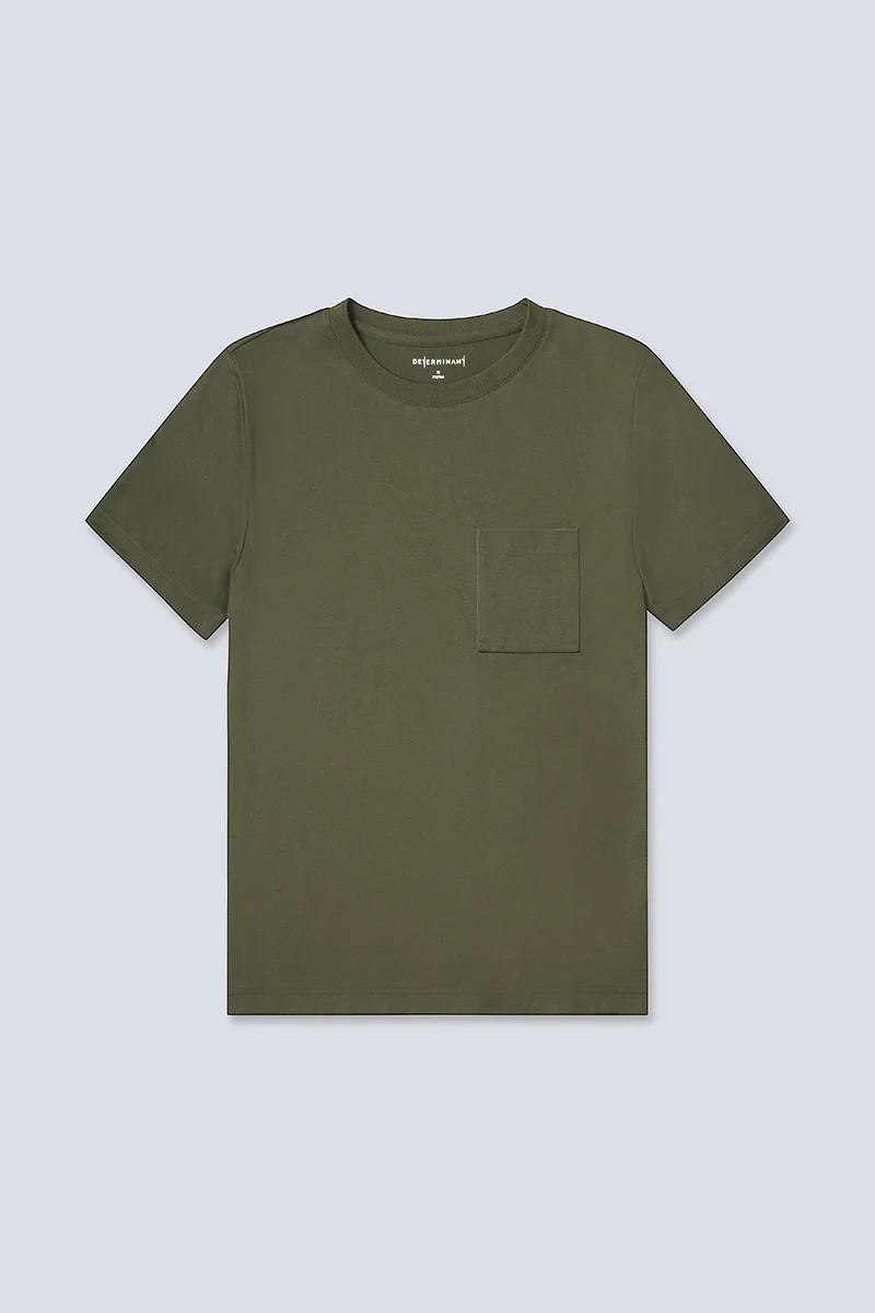 Regal Crew Neck Pocket T-Shirt | Olive GNE474 - Image 9