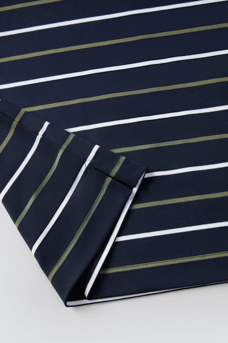 Regal Interlock Long Sleeve Rugby Shirt | Navy Multi-Stripes P05Z02 - Image 10