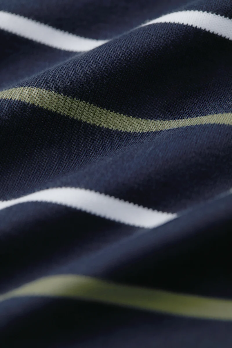 Regal Interlock Long Sleeve Rugby Shirt | Navy Multi-Stripes P05Z02 - Image 11