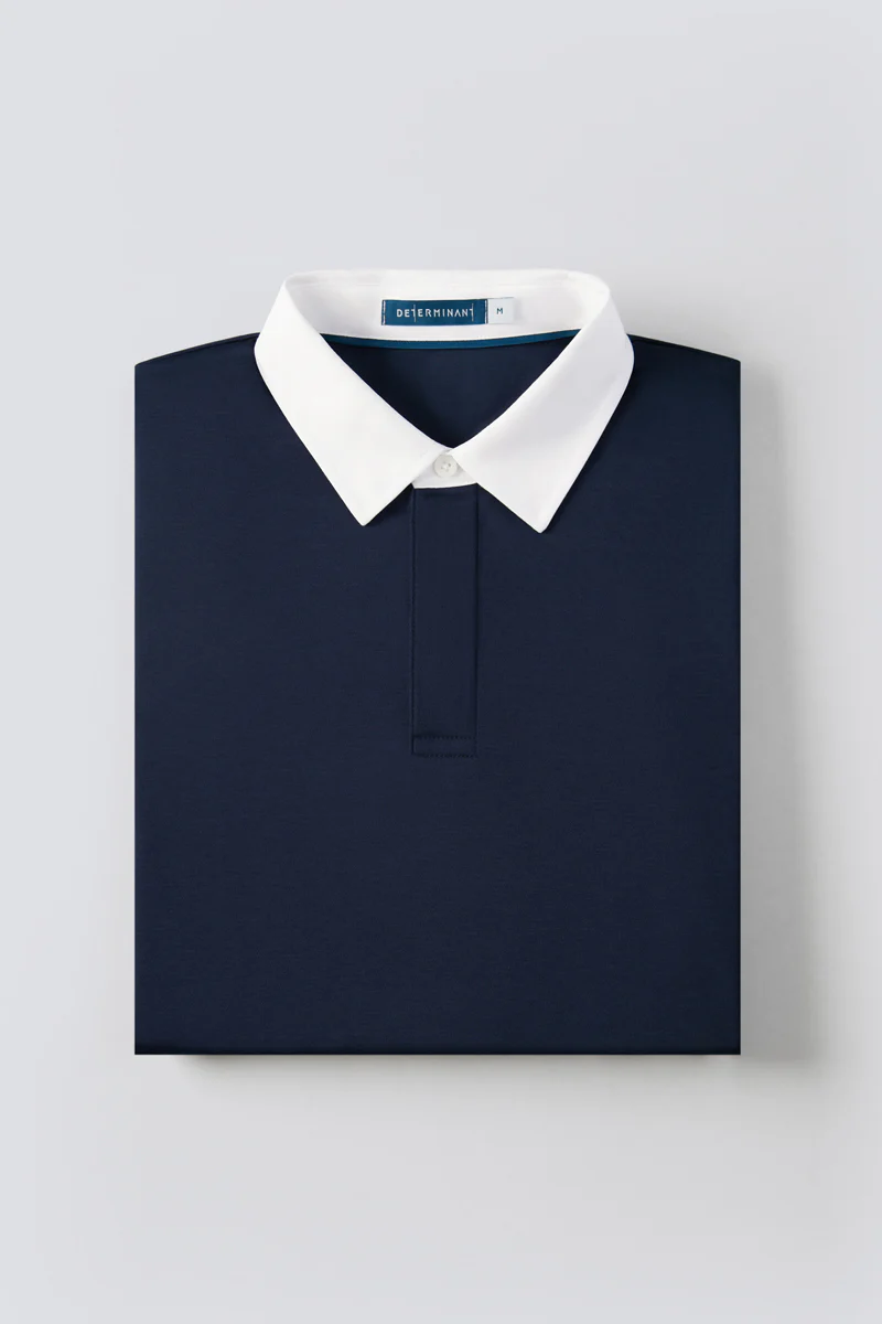 Regal Interlock Long Sleeve Rugby Shirt | Navy NNY096 - Image 6