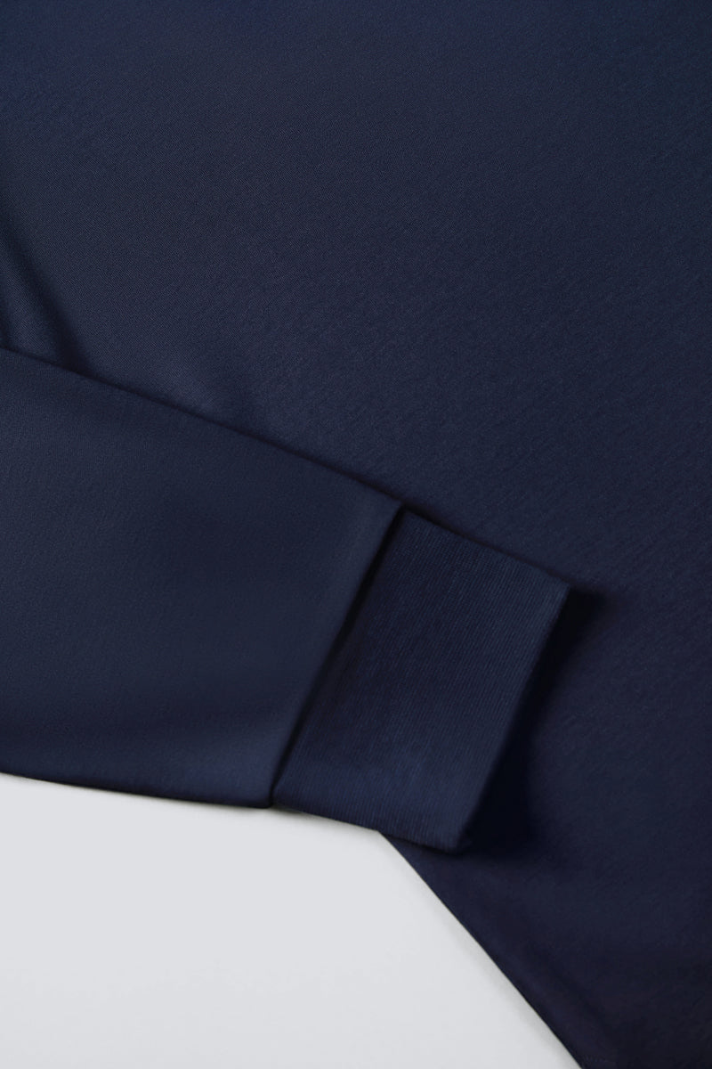 Regal Interlock Long Sleeve Rugby Shirt | Navy NNY096 - Image 8