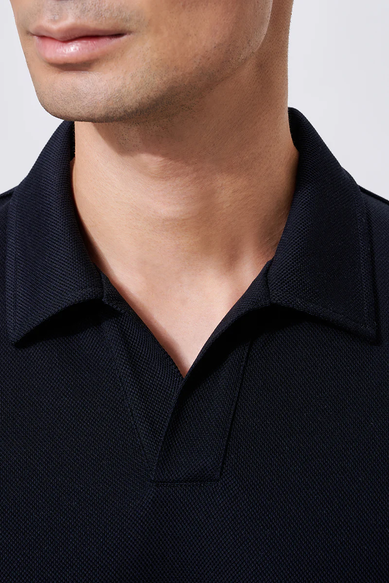 Regal Pique Buttonless Polo | Black BKFD01 - Image 2