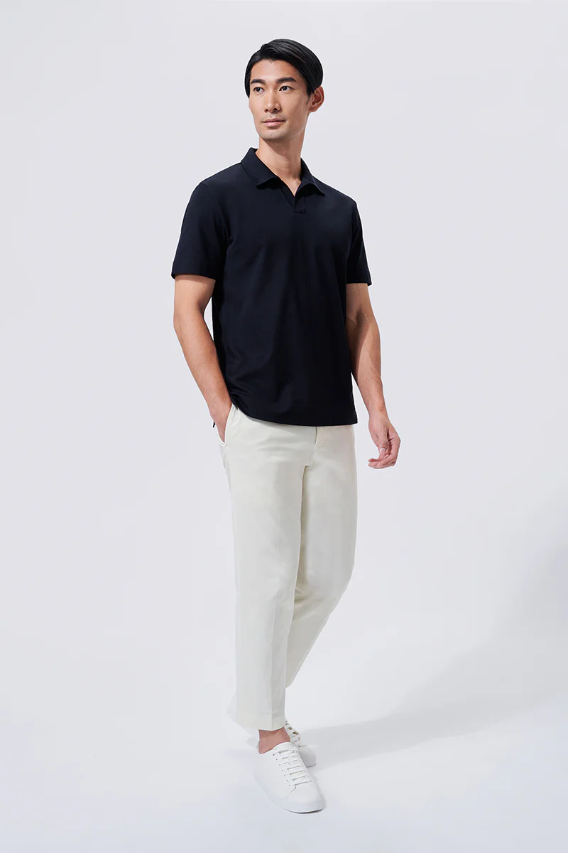 Regal Pique Buttonless Polo | Black BKFD01 - Image 3