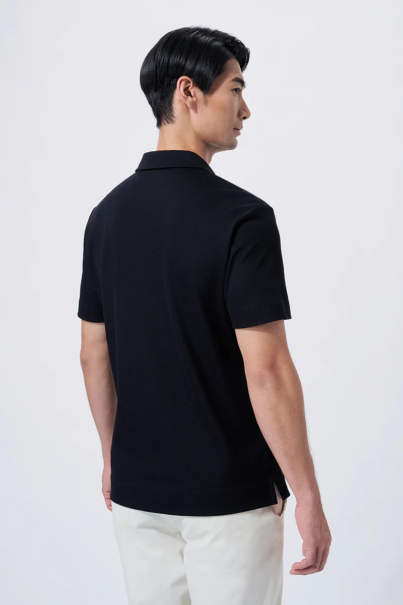 Regal Pique Buttonless Polo | Black BKFD01 - Image 4