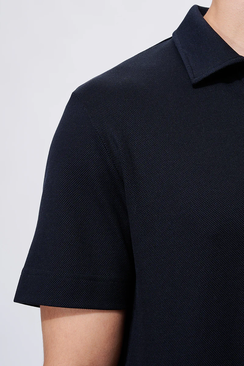 Regal Pique Buttonless Polo | Black BKFD01 - Image 5