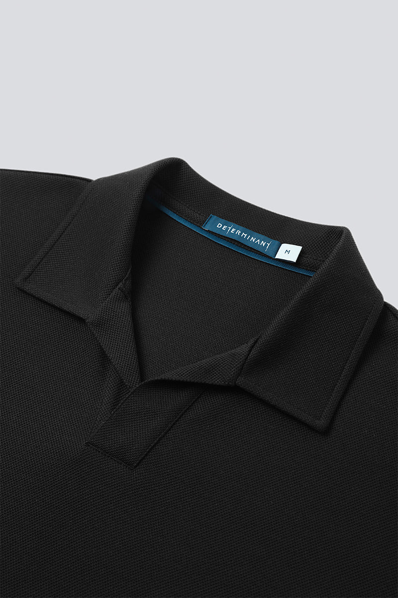 Regal Pique Buttonless Polo | Black BKFD01 - Image 6