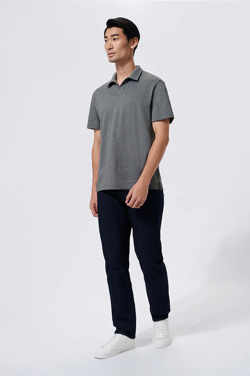 Regal Pique Buttonless Polo | Dark Grey EBCG30 - Image 3