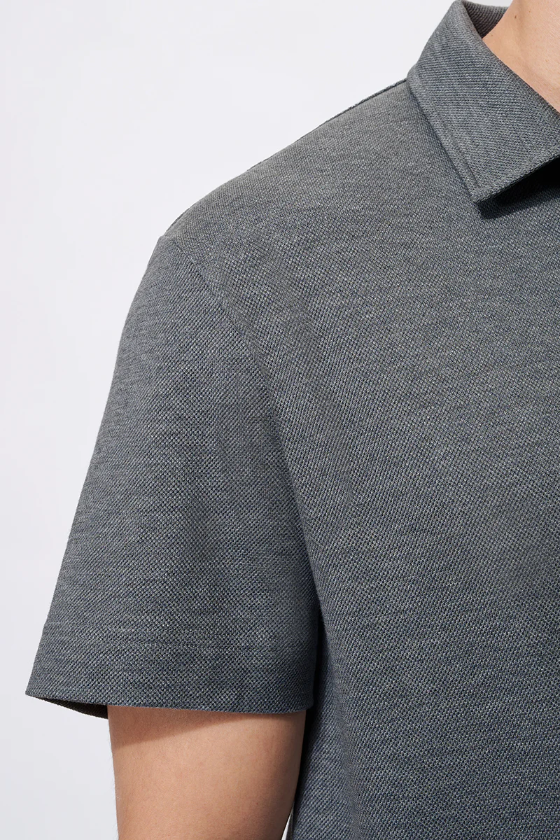 Regal Pique Buttonless Polo | Dark Grey EBCG30 - Image 5
