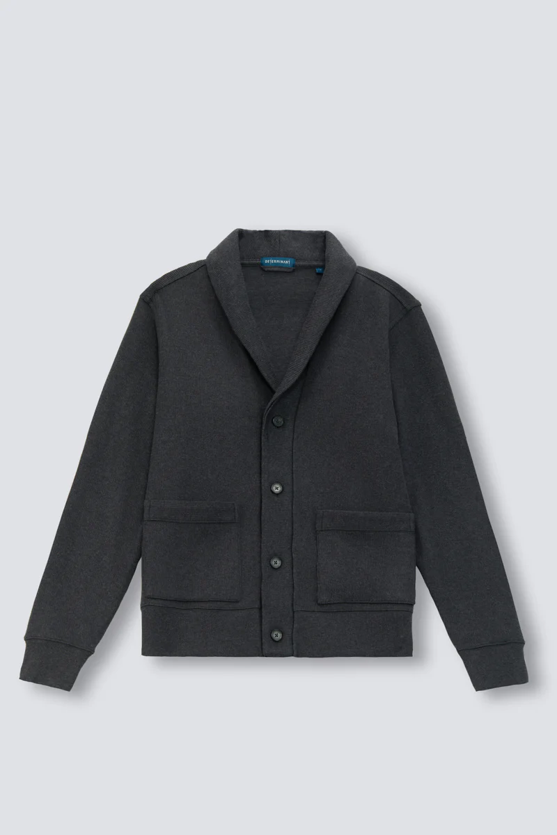Regal Shawl Collar Cardigan | Dark Grey BC5076 - Image 4