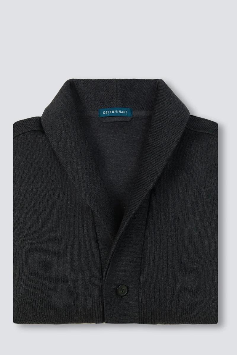 Regal Shawl Collar Cardigan | Dark Grey BC5076 - Image 7