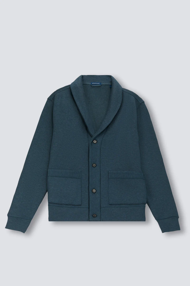 Regal Shawl Collar Cardigan | Dark Teal EB1383 - Image 4