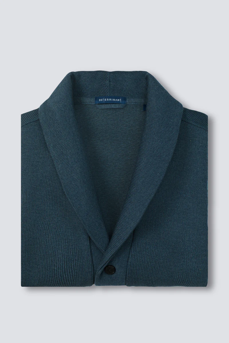 Regal Shawl Collar Cardigan | Dark Teal EB1383 - Image 7