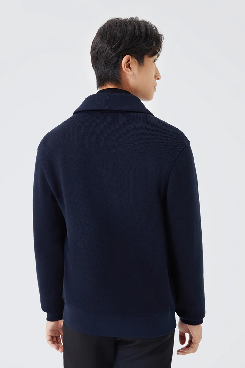 Regal Shawl Collar Cardigan | Navy NNY096 - Image 4