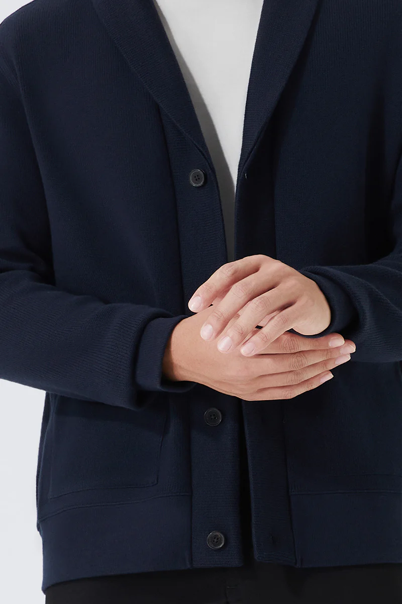 Regal Shawl Collar Cardigan | Navy NNY096 - Image 5