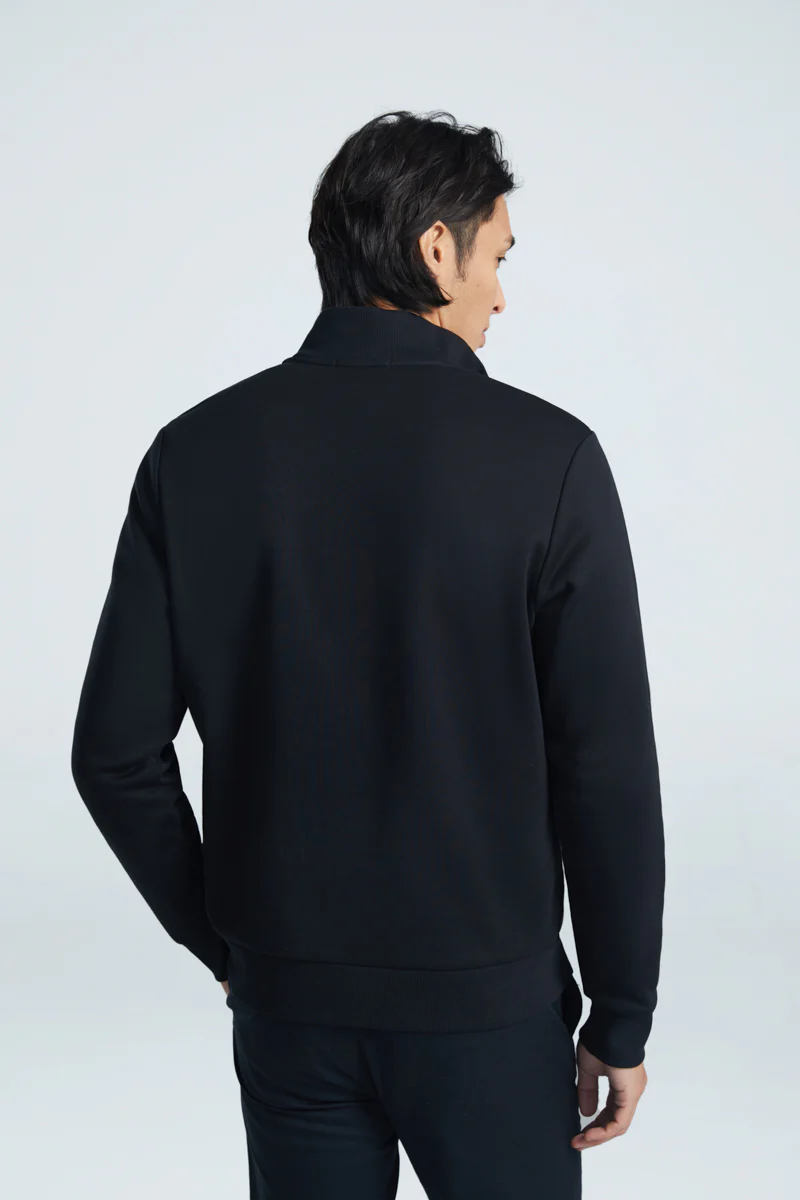 Regal Slim Fleece Half Zip Sweatshirt | Black BKFD01 - Image 4