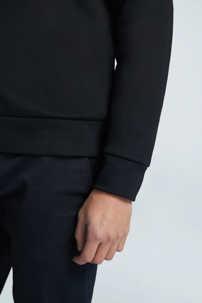 Regal Slim Fleece Half Zip Sweatshirt | Black BKFD01 - Image 5