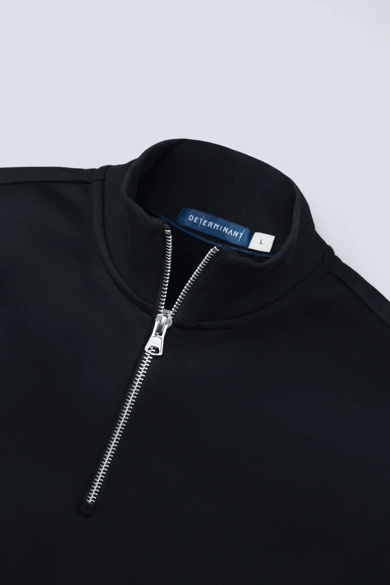 Regal Slim Fleece Half Zip Sweatshirt | Black BKFD01 - Image 6