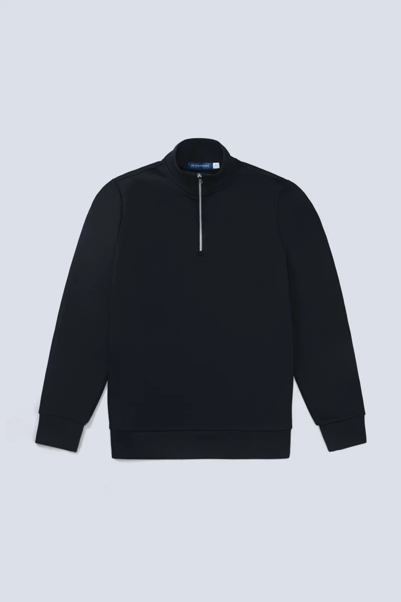 Regal Slim Fleece Half Zip Sweatshirt | Black BKFD01 - Image 9